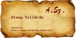 Alexy Szilárda névjegykártya